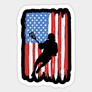 American Flag Lacrosse Graphic Sticker